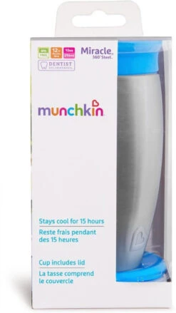 Munchkin Stainless Steel Miracle 360 Cup Blauw Anti-Lek Beker 012370 Div -Babyverzorging Winkel 9200000094378135 3