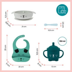 Babymoov Learn'Isy Hond Kinderservies Set Incl. Silicone Slab A005403 -Babyverzorging Winkel a005403 kitlearnisychien packwebuniversal07 3661276174054 540x