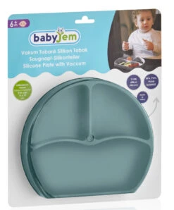 Babyjem Grijs Siliconen Bordje 715 -Babyverzorging Winkel babyjem mint siliconen bordje 715 4 1