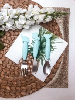 Bo Jungle B-Silicone Blauw Bestek Set B500670 -Babyverzorging Winkel bo jungle b silicone blauw bestek set b500670 10