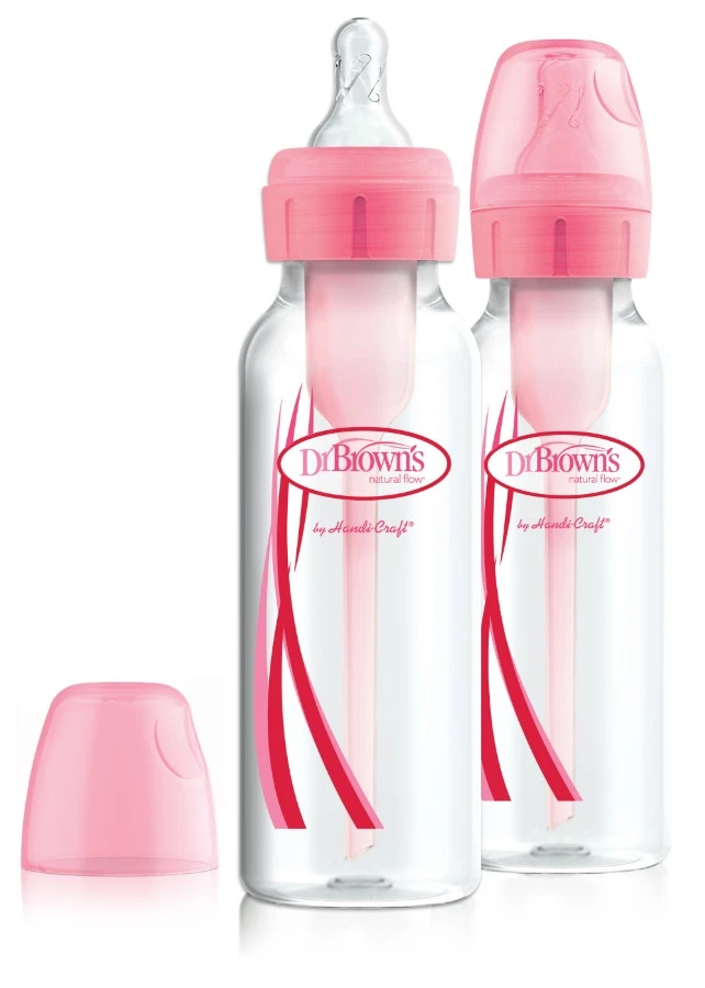 Dr. Brown's Dr Brown's Options+ Anti-colic Roze 2-pack Smalle Hals Fles 250 Ml SB82305-ESX 3 Dr. Brown's Dr Brown's Options+ Anti-colic Roze 2-pack Smalle Hals Fles 250 Ml SB82305-ESX
