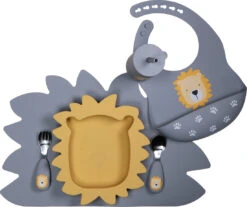 Tryco Lion Honey Gold Siliconen Bord TR-392815 -Babyverzorging Winkel lion dusty blue silicone collection 03 2