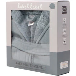 Label Label Silver Blue Badstof/Hydrofiel Badjas LLTT-934673 -Babyverzorging Winkel lltt 934673 bath robe silver blue 07