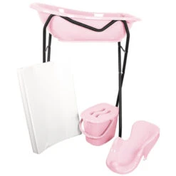 MamaLoes Badstandaard Zwart DM-029b 11 MamaLoes Badstandaard Zwart DM-029b -Babyverzorging Winkel mamaloes badset lichtroze met zwarte badstandaard 1 1