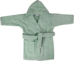 MamaLoes Badstof Stone Green 1-2jr Badjas ML5387 -Babyverzorging Winkel mamaloes badstof stone green 1 2jr badjas ml5387 02