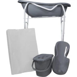 MamaLoes Grijs Badset Incl. Witte Badstandaard