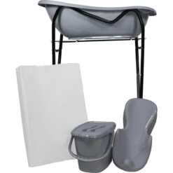 MamaLoes Grijs Badset Incl. Zwarte Badstandaard