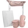 MamaLoes Licht Roze Badset Incl. Witte Badstandaard 1 MamaLoes Licht Roze Badset Incl. Witte Badstandaard -Babyverzorging Winkel mamaloes licht roze badset incl. witte badstandaard wit kussen