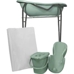 MamaLoes Stone Green Badset Incl. Graphite Badstandaard