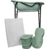 MamaLoes Stone Green Badset Incl. Zwarte Badstandaard -Babyverzorging Winkel mamaloes stone green badset incl. zwarte badstandaard wit kussen