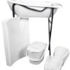 MamaLoes Wit Badset Incl. Graphite Badstandaard -Babyverzorging Winkel mamaloes wit badset incl. graphite badstandaard 1 1