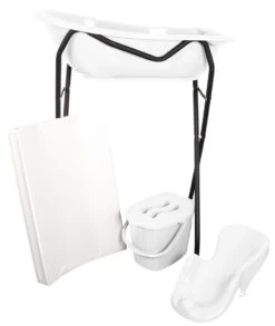 MamaLoes Wit Badset Incl. Zwarte Badstandaard