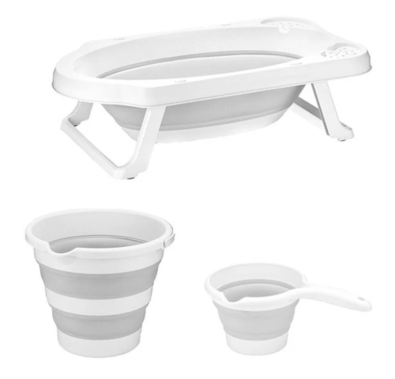 Sevibaby Grijs 3-delige Opvouwbare Badset 368-13 3 Sevibaby Grijs 3-delige Opvouwbare Badset 368-13